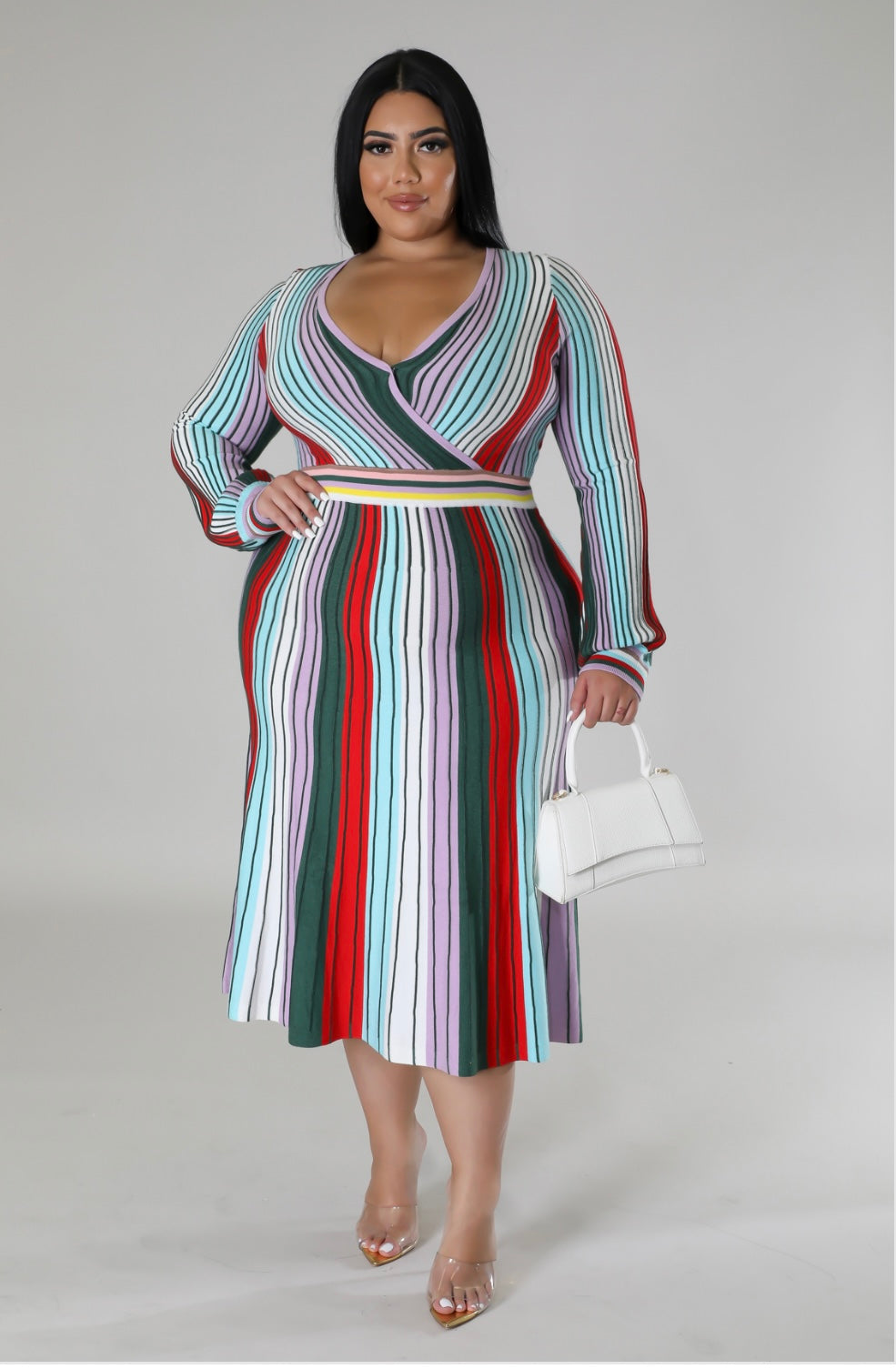 Aleena Pleated Dress (curvy)