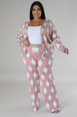 Skylar Checked Pants Set (curvy)