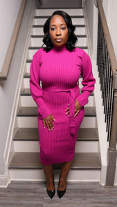 Alaiya Pink Midi Dress