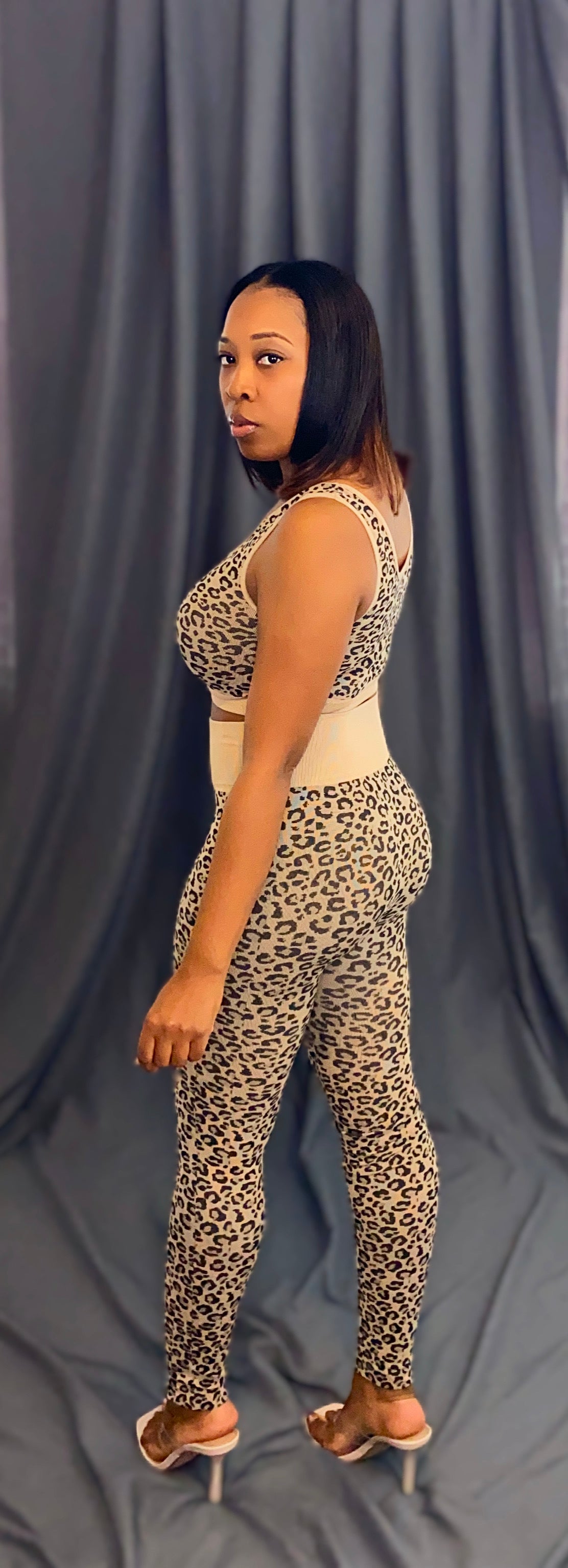 Nova Taupe Leopard Print 2 Piece Set