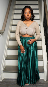 Leia Green Pleated Pants