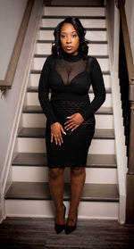 Journee Black Pointelle Dress