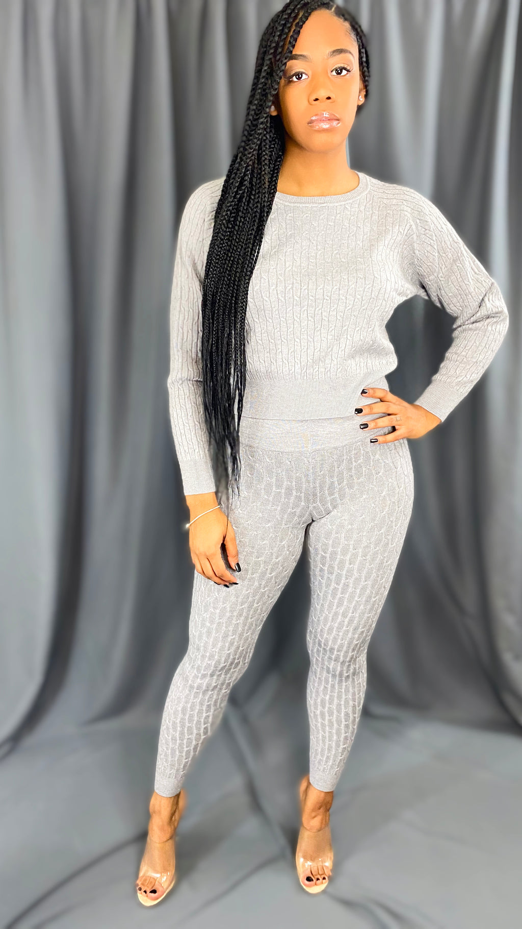 Heather Grey Long Sleeve Sasha Set