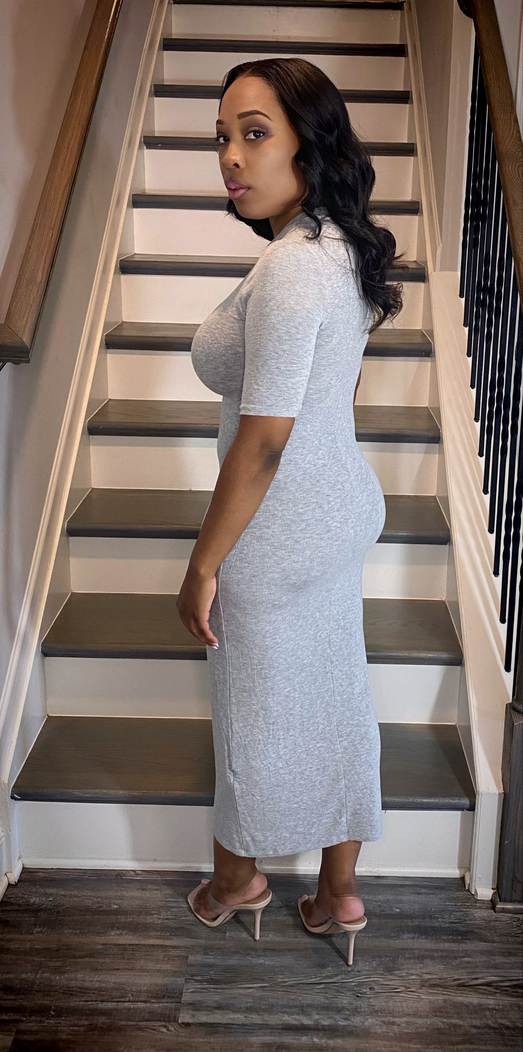 Emani Heather Grey Dress