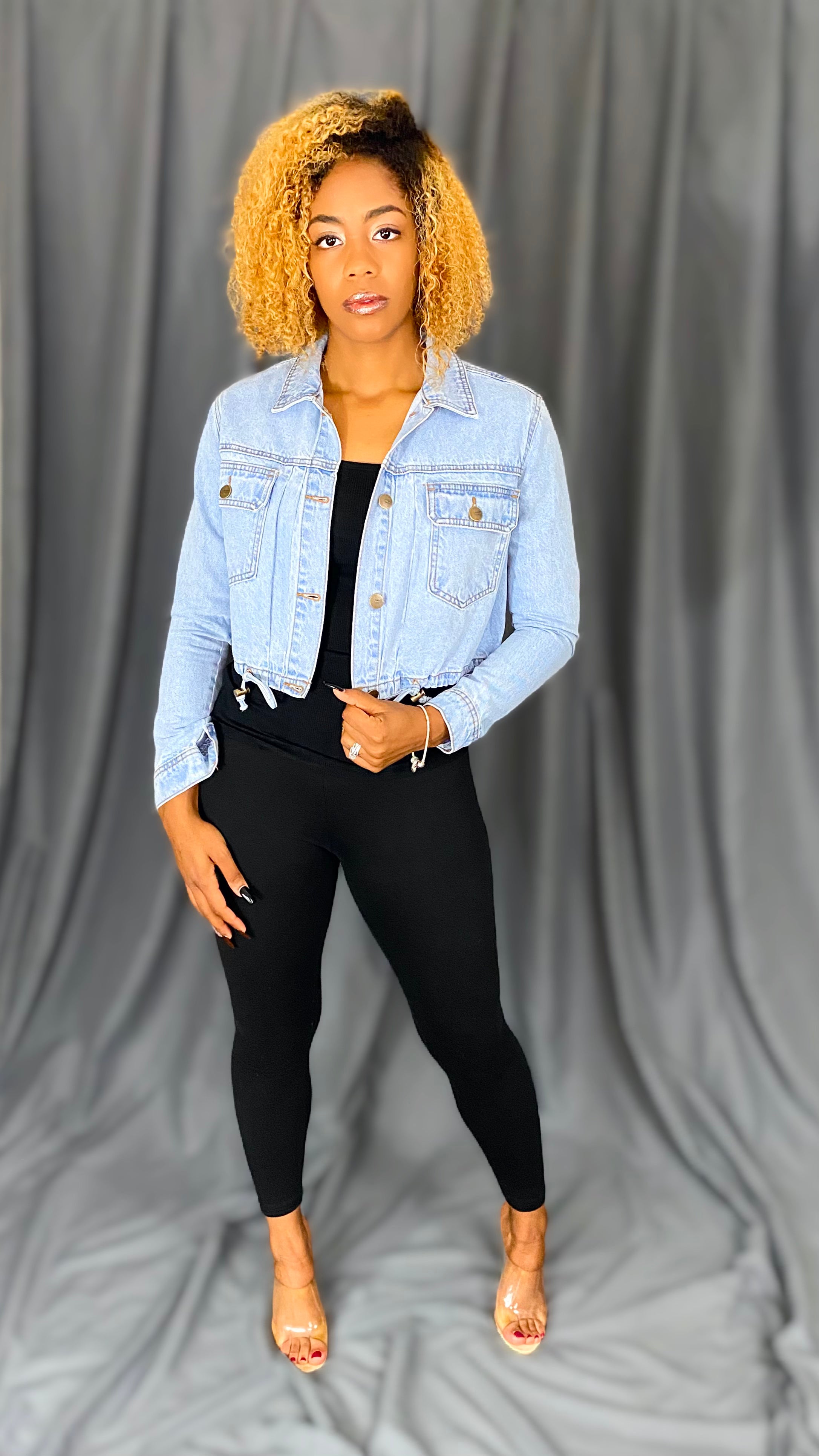 Penny Cropped Denim Jacket