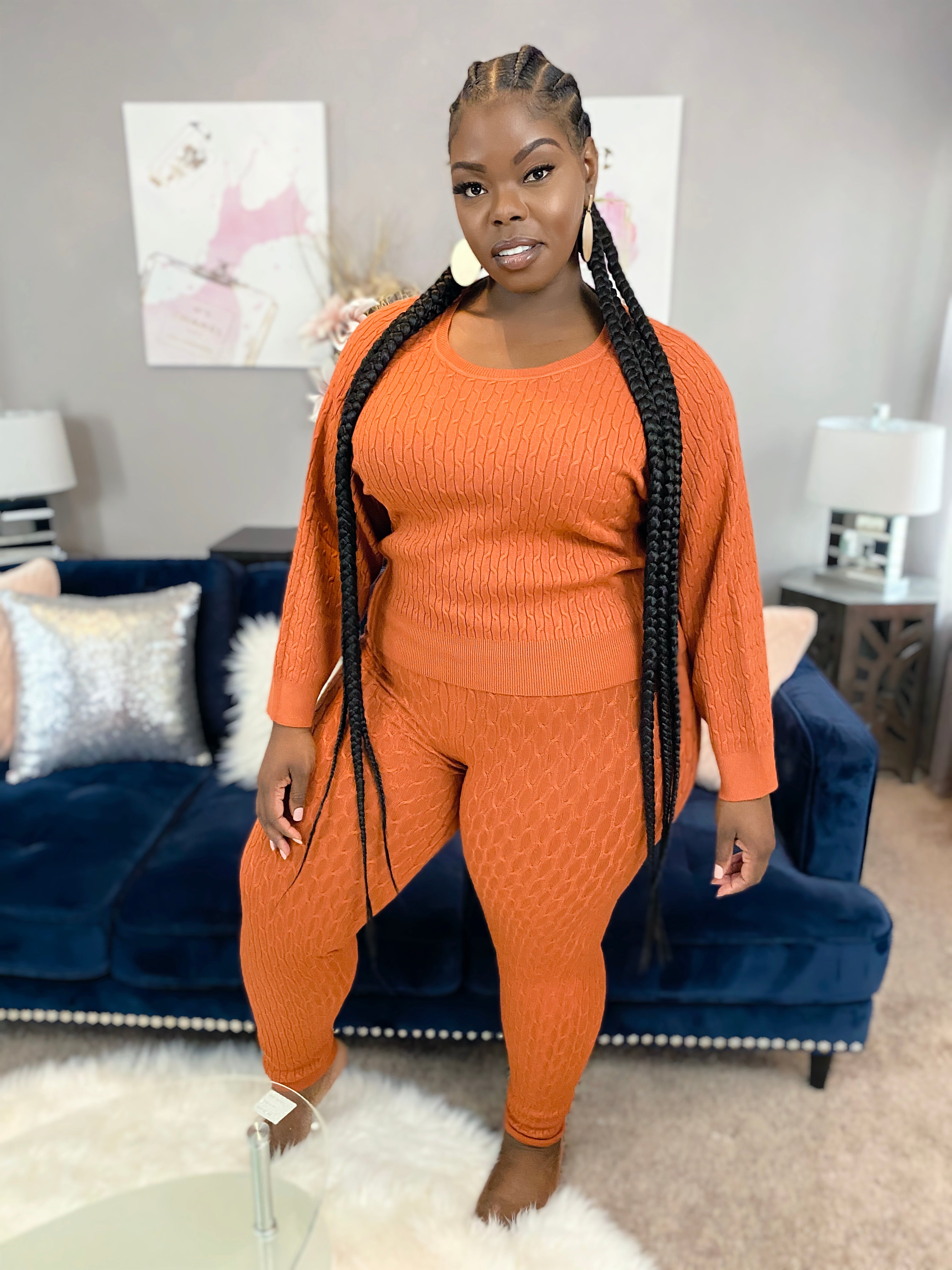 Curvy Rust Long Sleeve Sasha Set